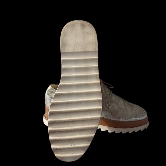 Treasure & Bond Metallic Silver Platform  Women’s 7 Oxford Shoes Chunky Sole - Picture 8 of 13